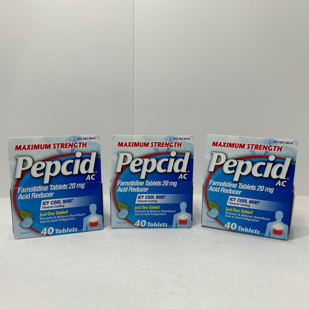 Pepcid AC Maximum‎ Strength 20mg Famotidine 40ct Each Exp 07/2027 3 Pack